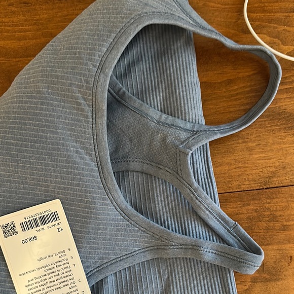 Blue Ribbed Tank Top - Picture 5 of 5
